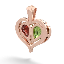 Peridot Two Become One 14K Rose Gold pendant P5330