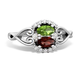 Peridot Love Nest 14K White Gold ring R5860