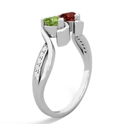 Peridot Side By Side 14K White Gold ring R3090