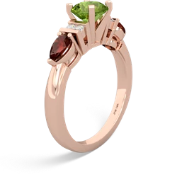 Peridot 6Mm Round Eternal Embrace Engagement 14K Rose Gold ring R2005