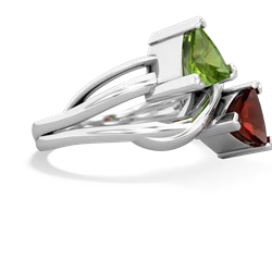 Peridot Split Band Swirl 14K White Gold ring R2341