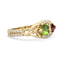 Peridot Sparkling Celtic Knot 14K Yellow Gold ring R2645