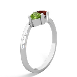 Peridot Sweethearts 14K White Gold ring R5260