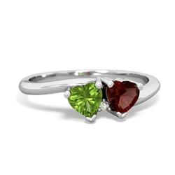 Peridot Sweethearts 14K White Gold ring R5260