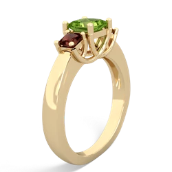 Peridot Three Stone Trellis 14K Yellow Gold ring R4015