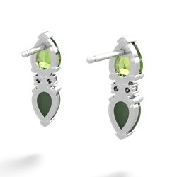 Peridot Bowtie Drop 14K White Gold earrings E0865