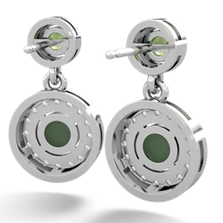 Peridot Halo Dangle 14K White Gold earrings E5319