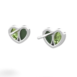 Peridot 'Our Heart' 14K White Gold earrings E5072