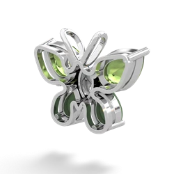 Peridot Butterfly 14K White Gold pendant P2215