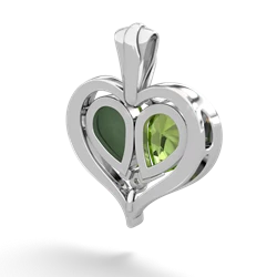 Peridot Two Become One 14K White Gold pendant P5330