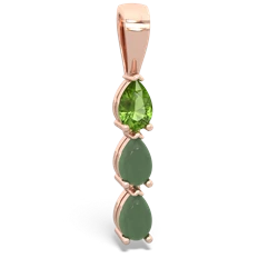 Peridot Dew Drops 14K Rose Gold pendant P2251