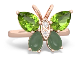 Peridot Butterfly 14K Rose Gold ring R2215