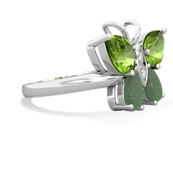 Peridot Butterfly 14K White Gold ring R2215