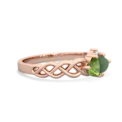 Peridot Heart To Heart Braid 14K Rose Gold ring R5870