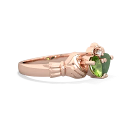 Peridot 'Our Heart' Claddagh 14K Rose Gold ring R2388