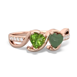 Peridot Side By Side 14K Rose Gold ring R3090