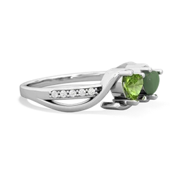 Peridot Side By Side 14K White Gold ring R3090