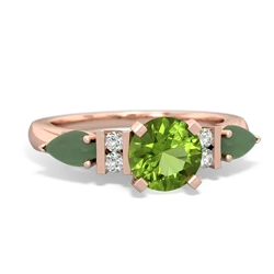 Peridot 6Mm Round Eternal Embrace Engagement 14K Rose Gold ring R2005