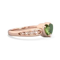 Peridot Filligree 'One Heart' 14K Rose Gold ring R5070