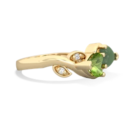 Peridot Floral Elegance 14K Yellow Gold ring R5790