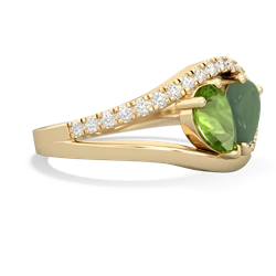 Peridot Nestled Heart Keepsake 14K Yellow Gold ring R5650