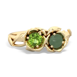 Peridot Rose Garden 14K Yellow Gold ring R5510