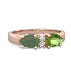 Peridot Pear Bowtie 14K Rose Gold ring R0865