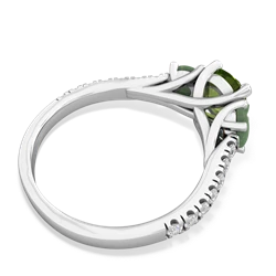 Peridot Pave Trellis 14K White Gold ring R5500