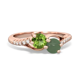 Peridot Infinity Pave Two Stone 14K Rose Gold ring R5285