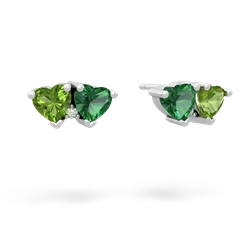 Peridot Sweethearts 14K White Gold earrings E5260