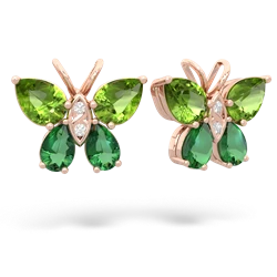 Peridot Butterfly 14K Rose Gold earrings E2215