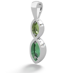 Peridot Antique-Style Halo 14K White Gold pendant P5700