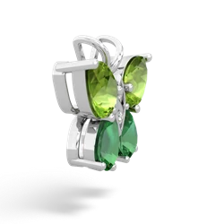 Peridot Butterfly 14K White Gold pendant P2215