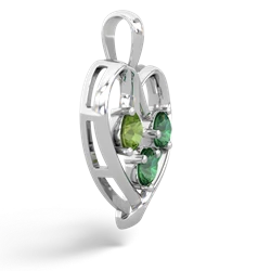 Peridot Glowing Heart 14K White Gold pendant P2233