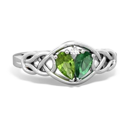 Peridot Celtic Love Knot 14K White Gold ring R5420