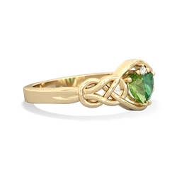 Peridot Celtic Love Knot 14K Yellow Gold ring R5420