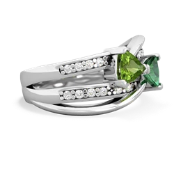 Peridot Bowtie 14K White Gold ring R2360