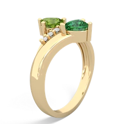 Peridot Heart To Heart 14K Yellow Gold ring R2064