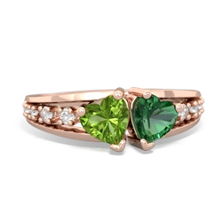 Peridot Heart To Heart 14K Rose Gold ring R3342