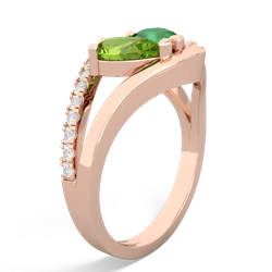 Peridot Nestled Heart Keepsake 14K Rose Gold ring R5650