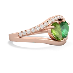 Peridot Nestled Heart Keepsake 14K Rose Gold ring R5650