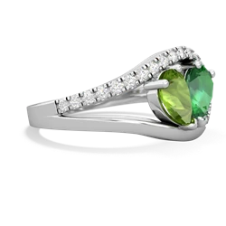 Peridot Nestled Heart Keepsake 14K White Gold ring R5650