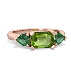 Peridot Three Stone 14K Rose Gold ring R5235