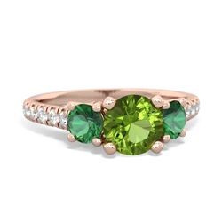 Peridot Pave Trellis 14K Rose Gold ring R5500