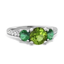 Peridot Pave Trellis 14K White Gold ring R5500