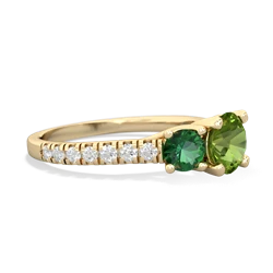 Peridot Pave Trellis 14K Yellow Gold ring R5500