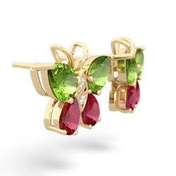 Peridot Butterfly 14K Yellow Gold earrings E2215