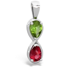 Peridot Infinity 14K White Gold pendant P5050