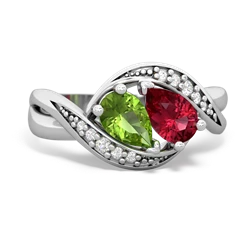 Peridot Summer Winds 14K White Gold ring R5342