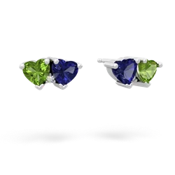 Peridot Sweethearts 14K White Gold earrings E5260